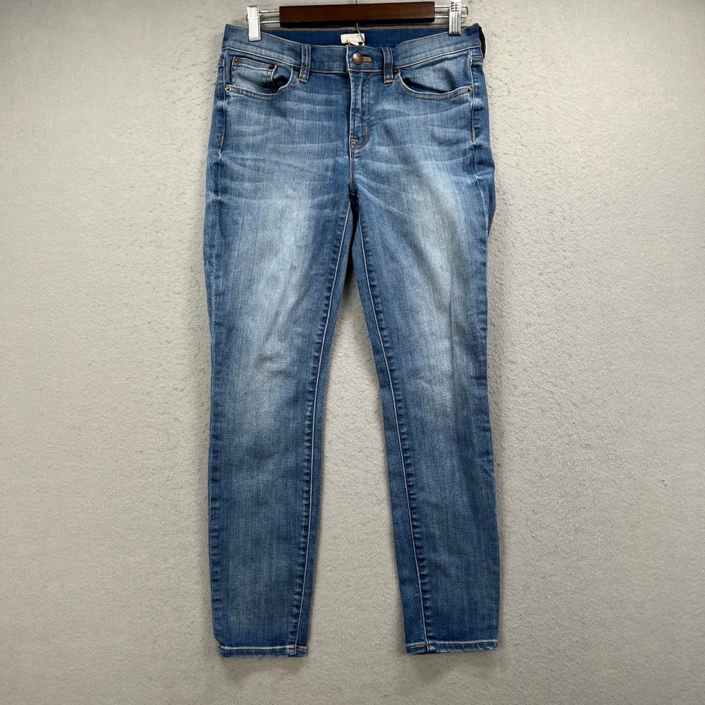 J Crew Toothpick Jeans Womens 28 Blue Stretch Skinny Denim Casual Preppy Classic